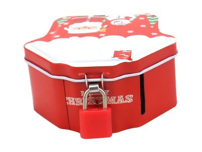95X100X45mm龙年新年圣诞节曲奇饼干糖果包装盒马口铁盒空盒子