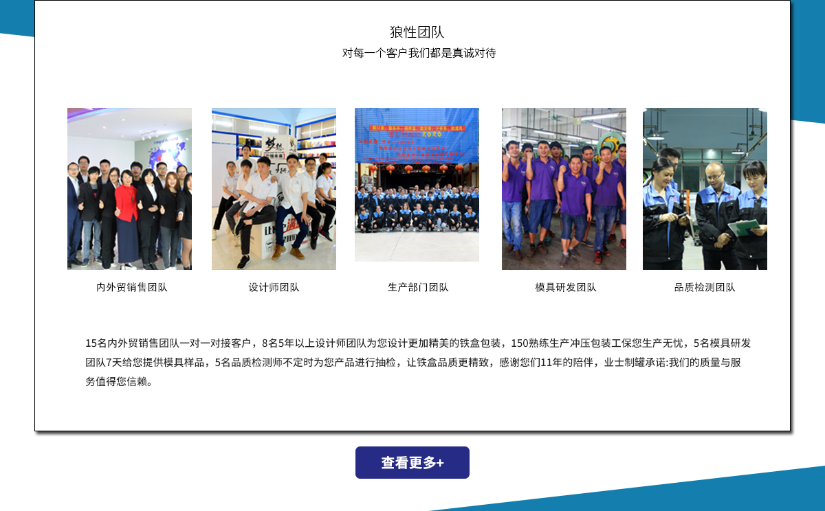 保健品铁盒行业定制公司团队