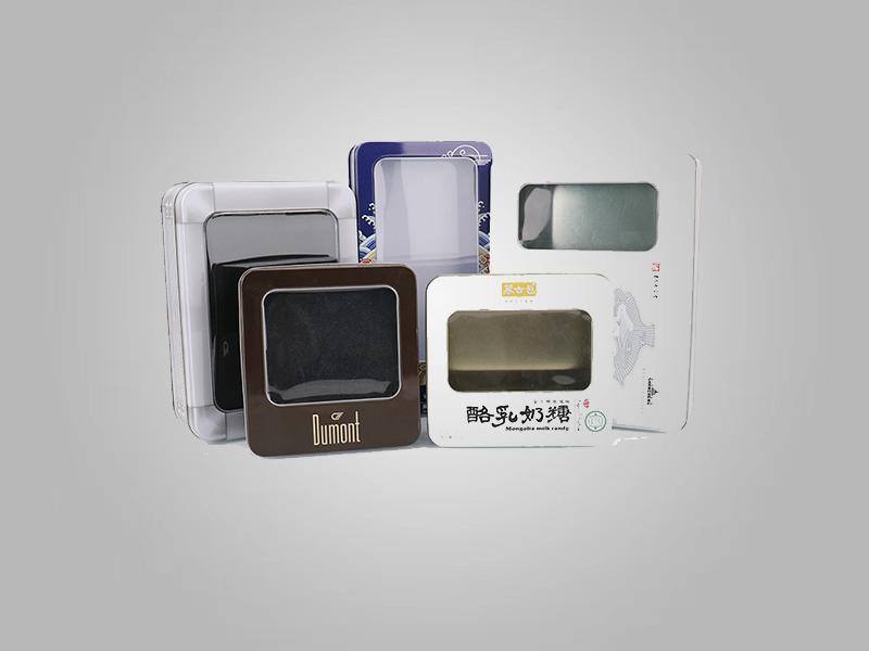  Manufacturer customized transparent belt skylight Pu'er tea cake box, antique tea packaging box, tinplate box
