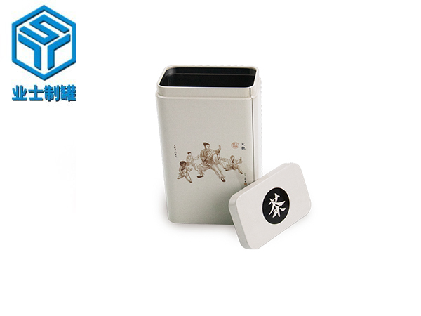 87x51x140长方形茶叶铁盒,茶叶铁罐包装定制_业士铁盒制罐定制厂家