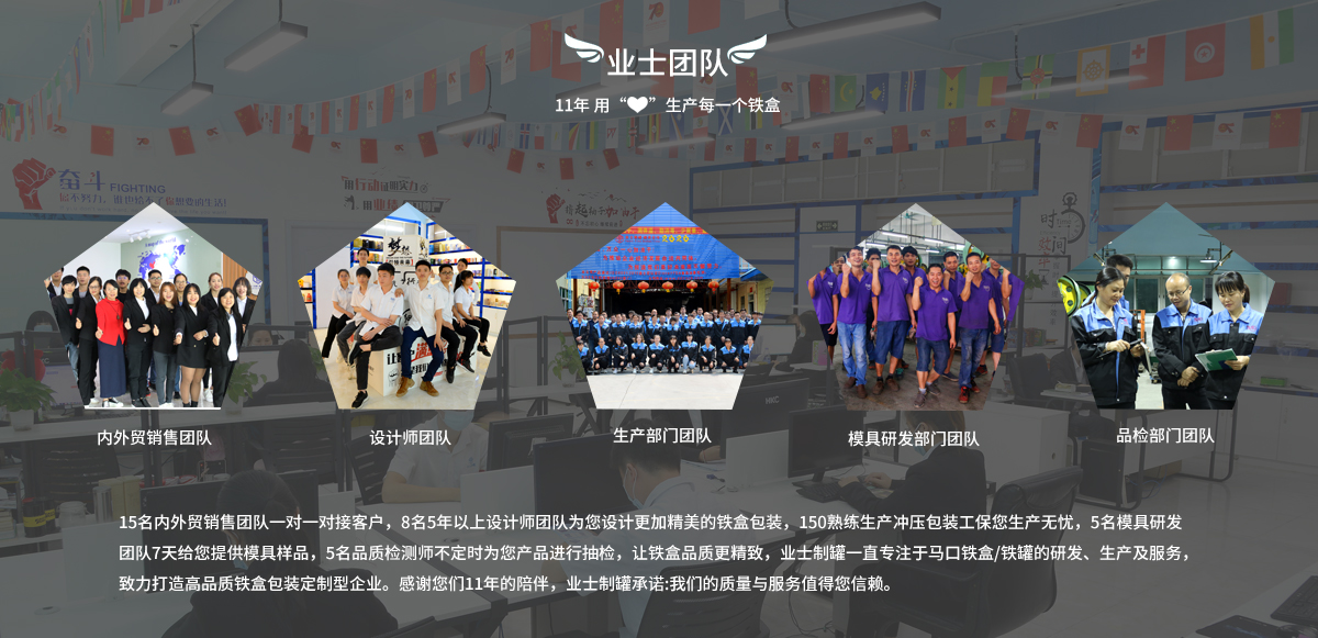 礼品铁盒行业定制公司团队