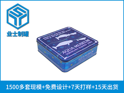 215x215x65正方形饼干马口铁盒定制加工_业士铁盒制罐定制厂家