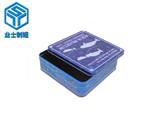 215x215x65正方形饼干马口铁盒定制加工_业士铁盒制罐定制厂家