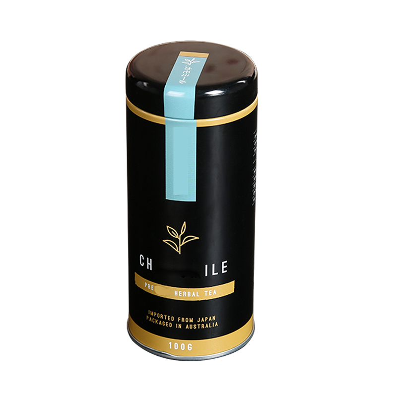 D66x150洋甘菊圆形茶叶铁罐