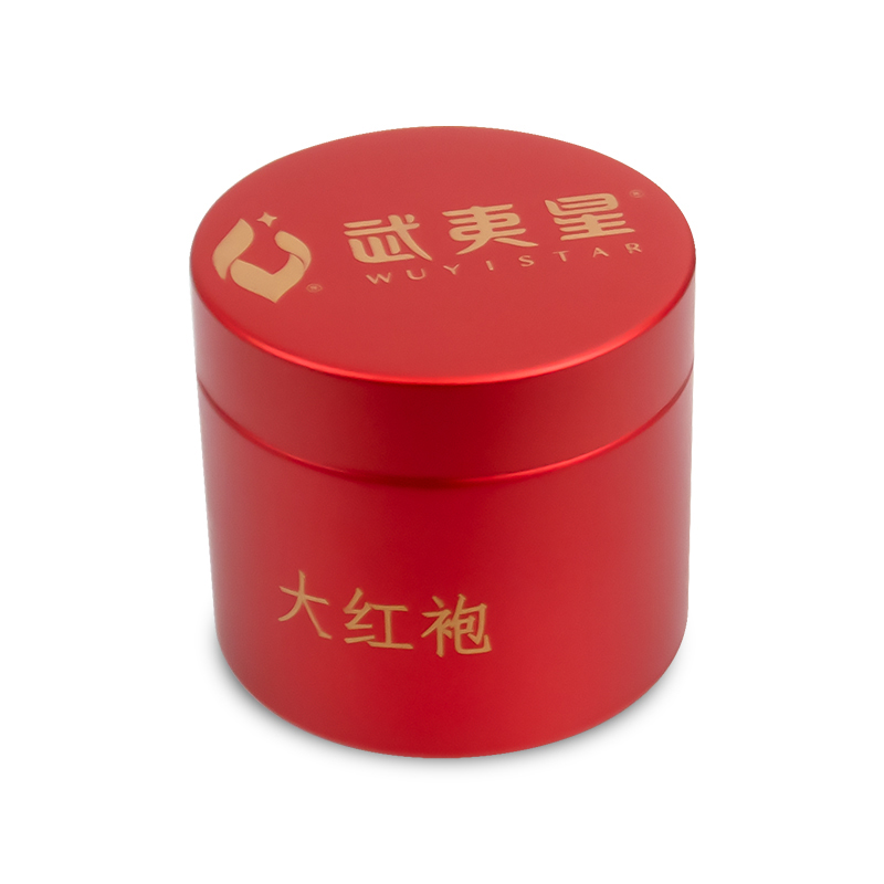 D51x46大红袍茶叶铁盒圆形厂家直销_业士铁盒制罐定制厂家