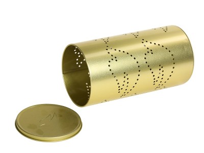 D105*200拍底镂空设计马口铁圆形蜡烛铁罐